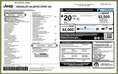 2020 Jeep Wrangler Unlimited Sport S