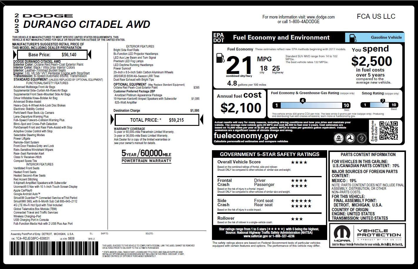 2023 Dodge Durango Citadel AWD