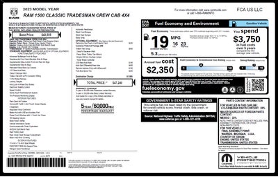 2023 RAM 1500 Classic Tradesman Crew Cab 4x4 5'7" Box