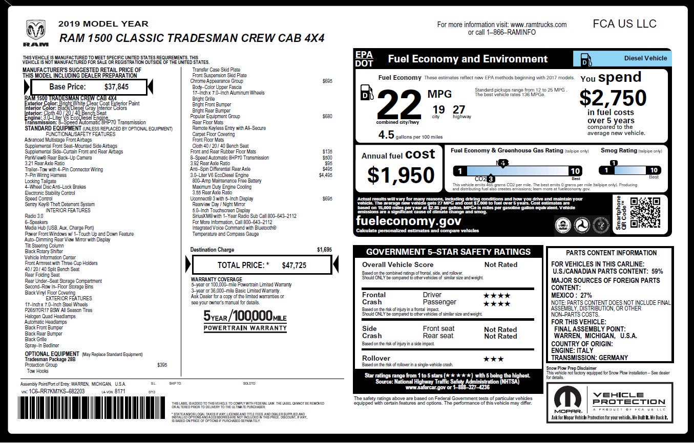 2019 RAM 1500 Classic Tradesman