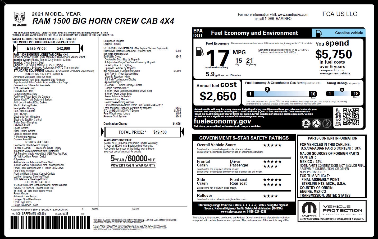 2021 RAM 1500 Big Horn