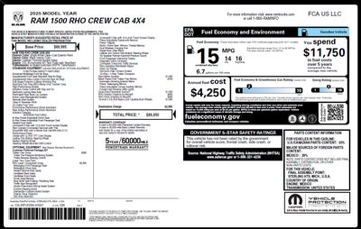2025 RAM 1500 RHO Crew Cab 4x4 5'7" Box