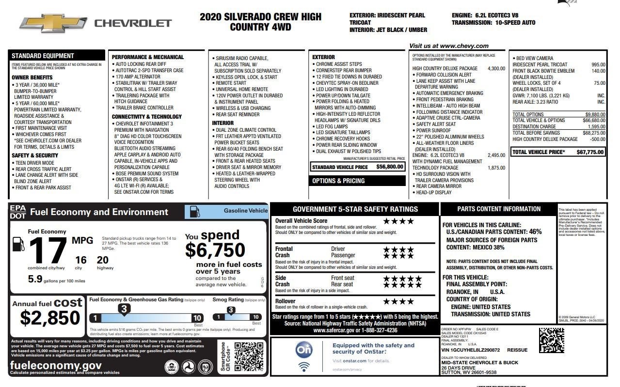 2020 Chevrolet Silverado 1500 High Country