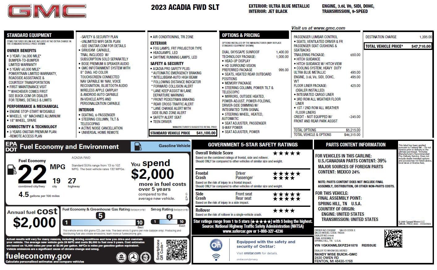 2023 GMC Acadia SLT