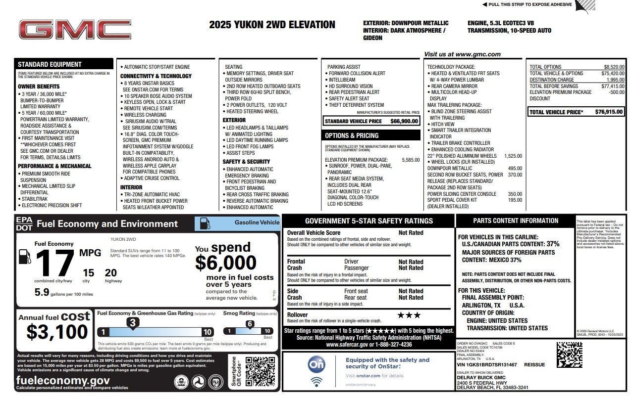 2025 GMC Yukon Elevation