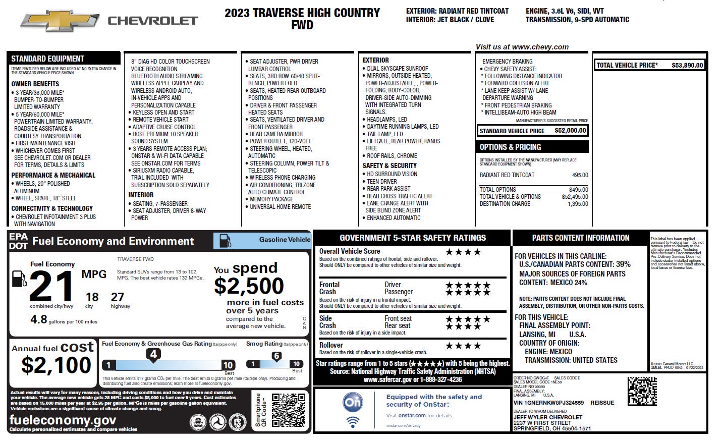 2023 Chevrolet Traverse High Country