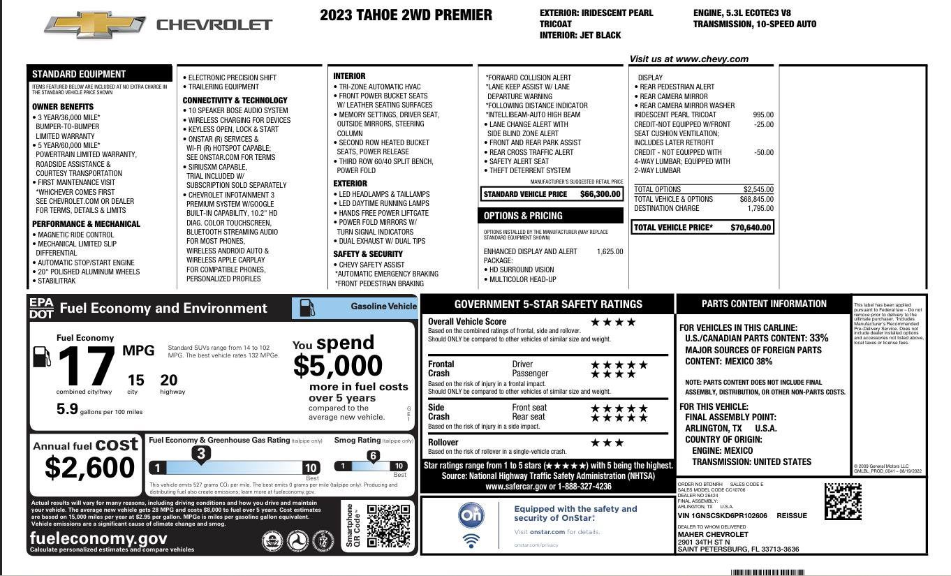 2023 Chevrolet Tahoe Premier