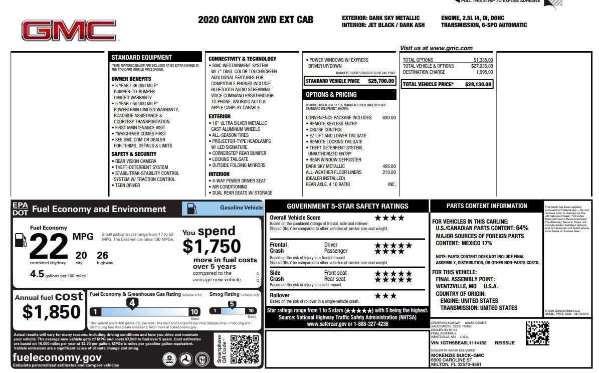 2020 GMC Canyon Canyon