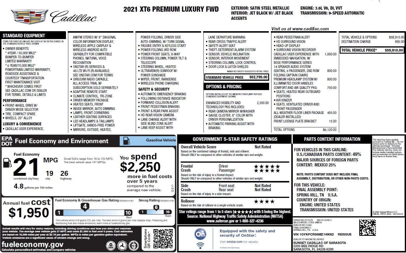 2021 Cadillac XT6 Premium Luxury