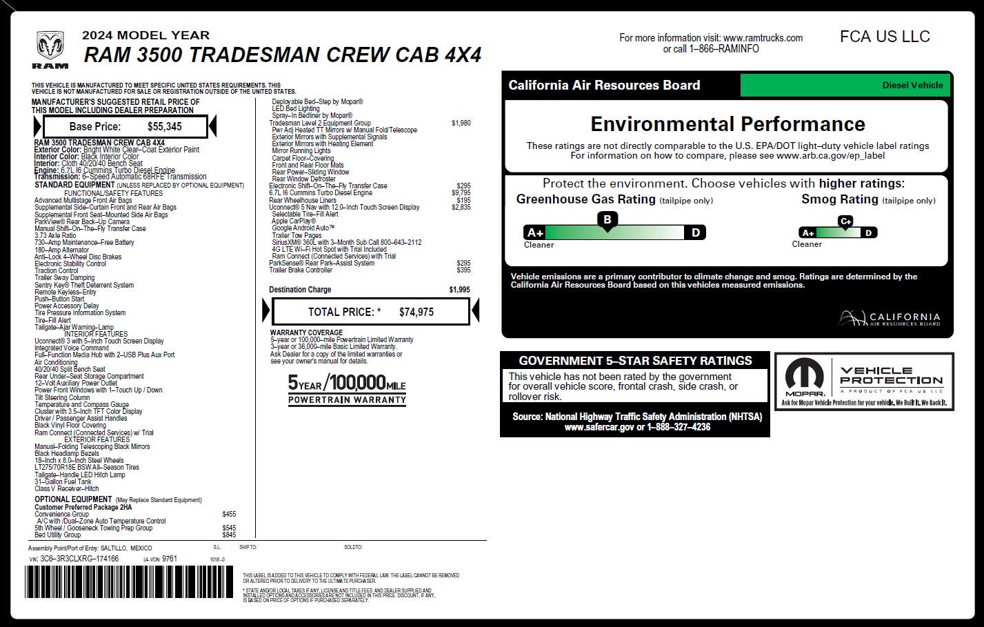 2024 RAM 3500 Tradesman Crew Cab 4x4 6'4" Box