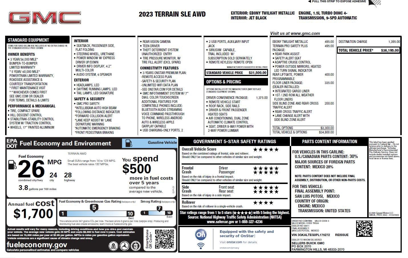 2023 GMC Terrain SLE