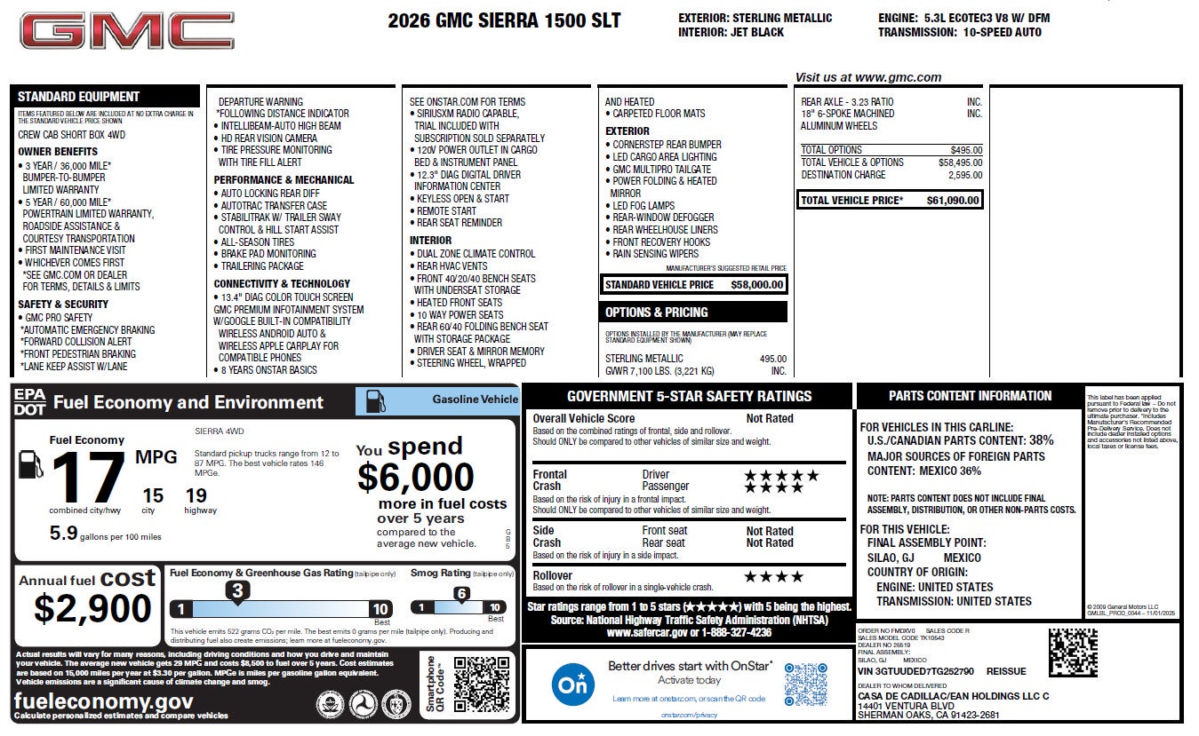 2026 GMC Sierra 1500 SLT