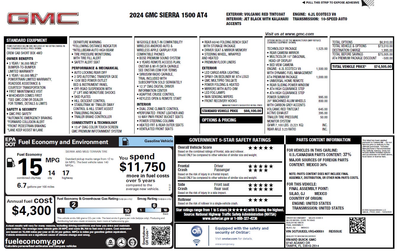 2024 GMC Sierra 1500 AT4