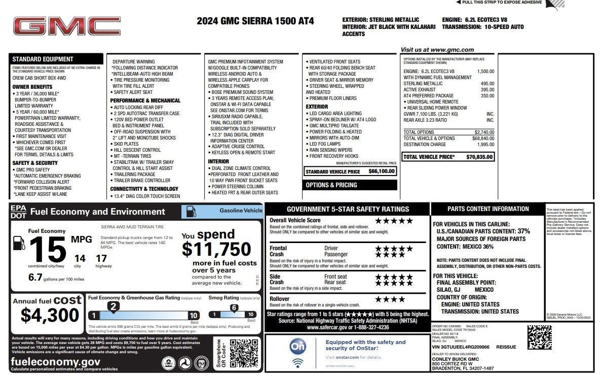 2024 GMC Sierra 1500 AT4