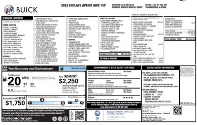 2022 Buick Enclave Avenir
