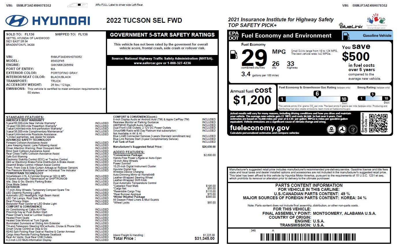 2022 Hyundai Tucson SEL